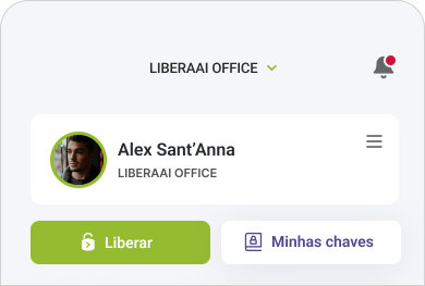 Card de Menu do usuário no aplicativo Libera Aí